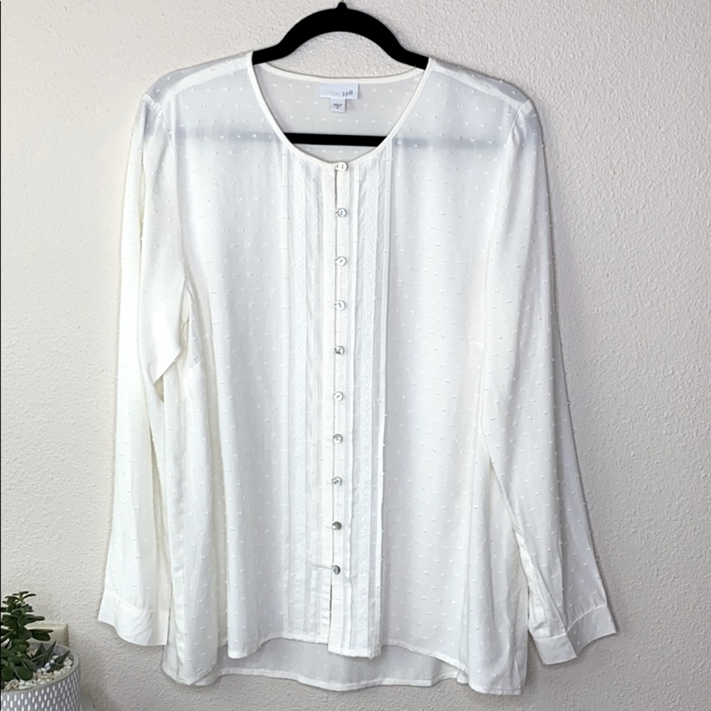 J.Jill Blouse Off-White Shirt Size Medium